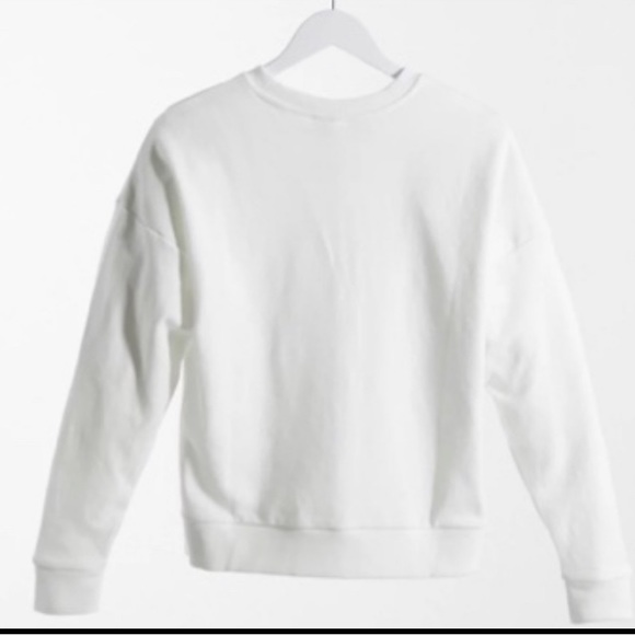 REEBOK Women’s L WHITE LINEAR LOGO SWEATSHIRT - Picture 2 of 2